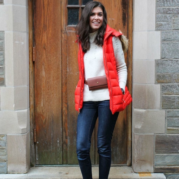 Style Red Puffers Quilted Vest Outfit Women's Red Puffer Vest